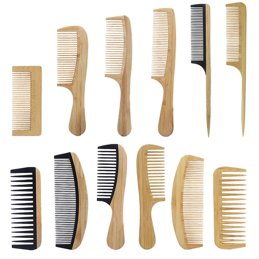 Pettine in Bambù Antistatico – Massaggio Cuoio Capelluto e Acconciatura Naturale per Capelli e Parrucche