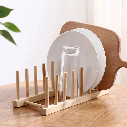 Portapiatti in Bambù – Scolapiatti Ecologico Organizer da Cucina per Piatti, Ciotole e Tazze