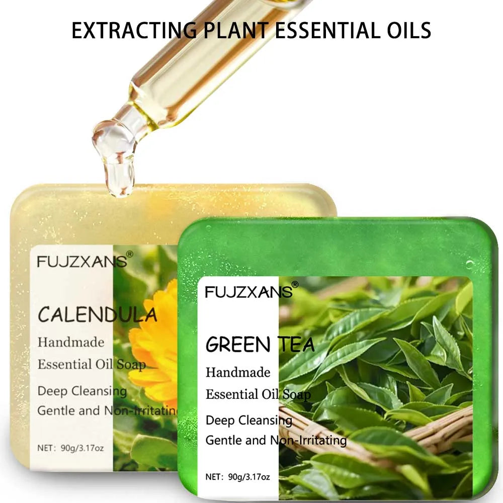 Saponetta Artigianale agli Oli Essenziali – 90g Naturale e Profumata | Rosa, Lavanda, Tè Verde e altre 4 varianti