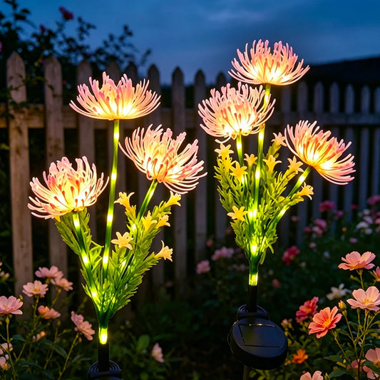 Luci Solari da Giardino a Forma di Fiore – Decorazione Impermeabile per Prato, Terrazzo e Vialetto