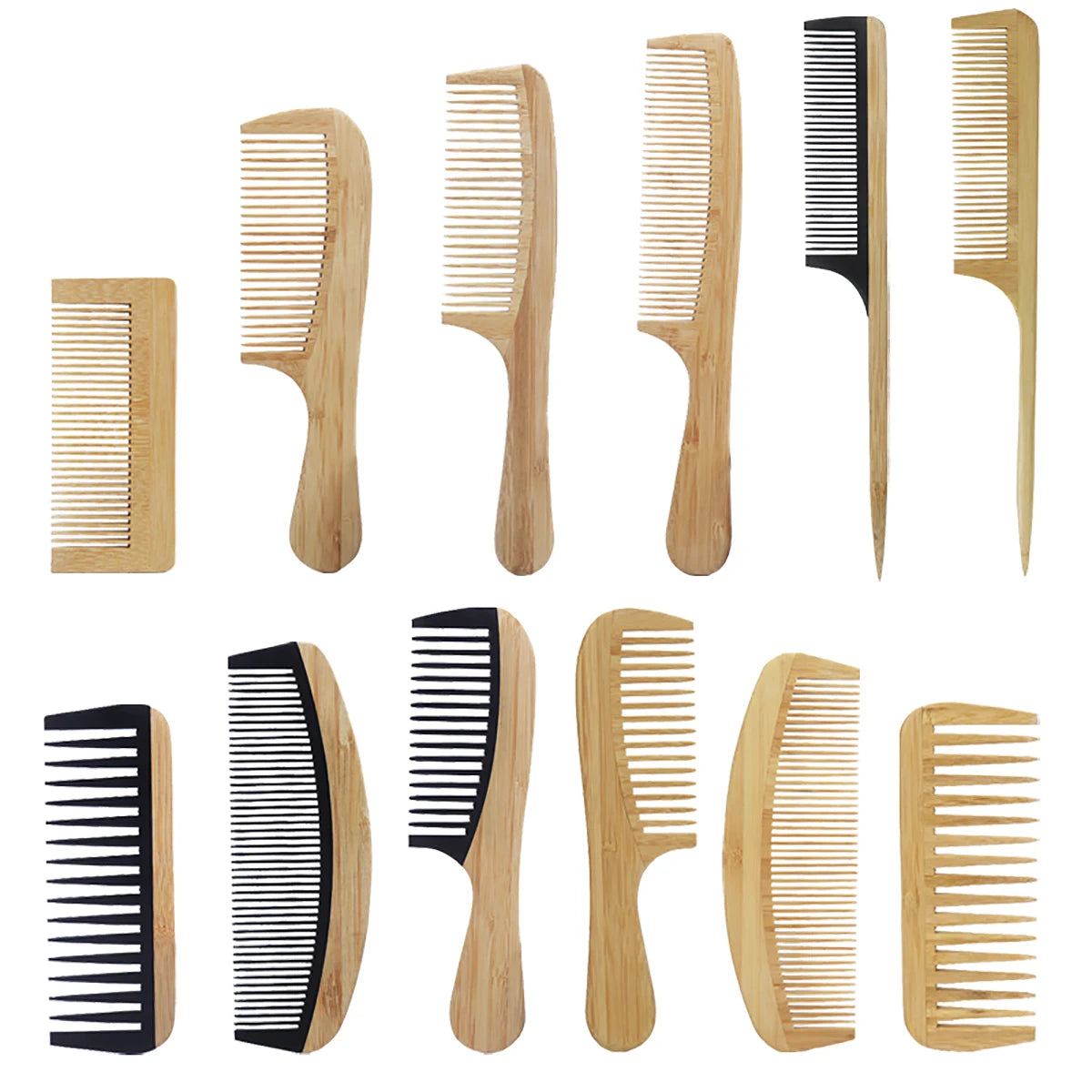 Pettine in Bambù Antistatico – Massaggio Cuoio Capelluto e Acconciatura Naturale per Capelli e Parrucche