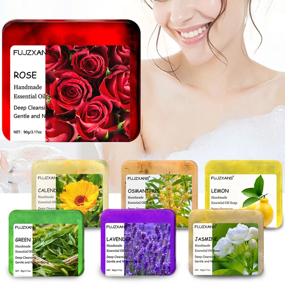 Saponetta Artigianale agli Oli Essenziali – 90g Naturale e Profumata | Rosa, Lavanda, Tè Verde e altre 4 varianti