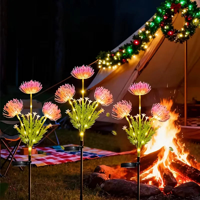 Luci Solari da Giardino a Forma di Fiore – Decorazione Impermeabile per Prato, Terrazzo e Vialetto